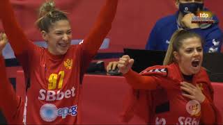 Europeo Femenino Noruega-Dinamarca 2020. 2º Fase 1º Partido Grupo I. Montenegro vs. Rusia